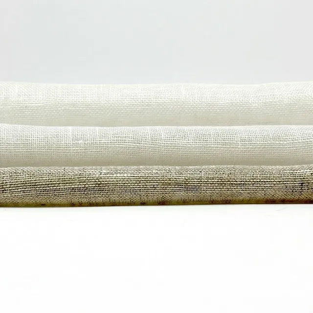 Double Width 100% Natural Rustic Sheer Linen Fabric, 118"Width, CL1035