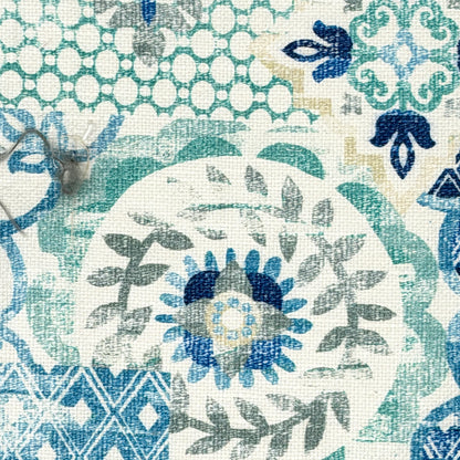 Mosaic Geometric Contemporary Linen Custom Roman Shade, CL1036