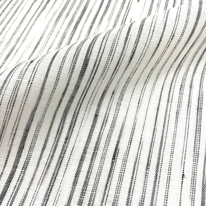 Narrow Irregular Stripe 100% Natural Linen Custom Made Flat Roman shade | CL1039