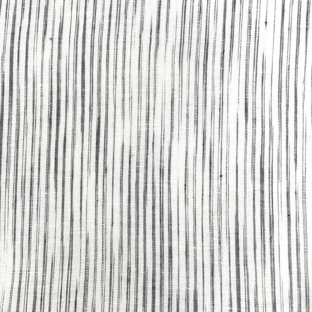 Narrow Irregular Stripe 100% Natural Linen Custom Made Flat Roman shade | CL1039