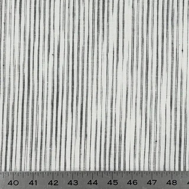 Narrow Irregular Stripe 100% Natural Linen Custom Made Flat Roman shade | CL1039