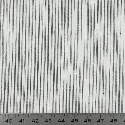 Narrow Irregular Stripe 100% Natural Linen Custom Made Flat Roman shade | CL1039