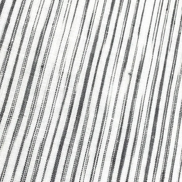 Narrow Irregular Stripe 100% Natural Linen Custom Made Flat Roman shade | CL1039
