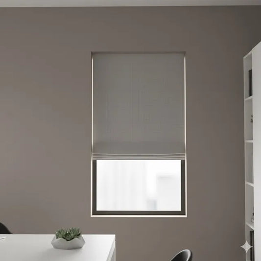 Medium Weight Blend Linen Flat Roman Shade, CL1040