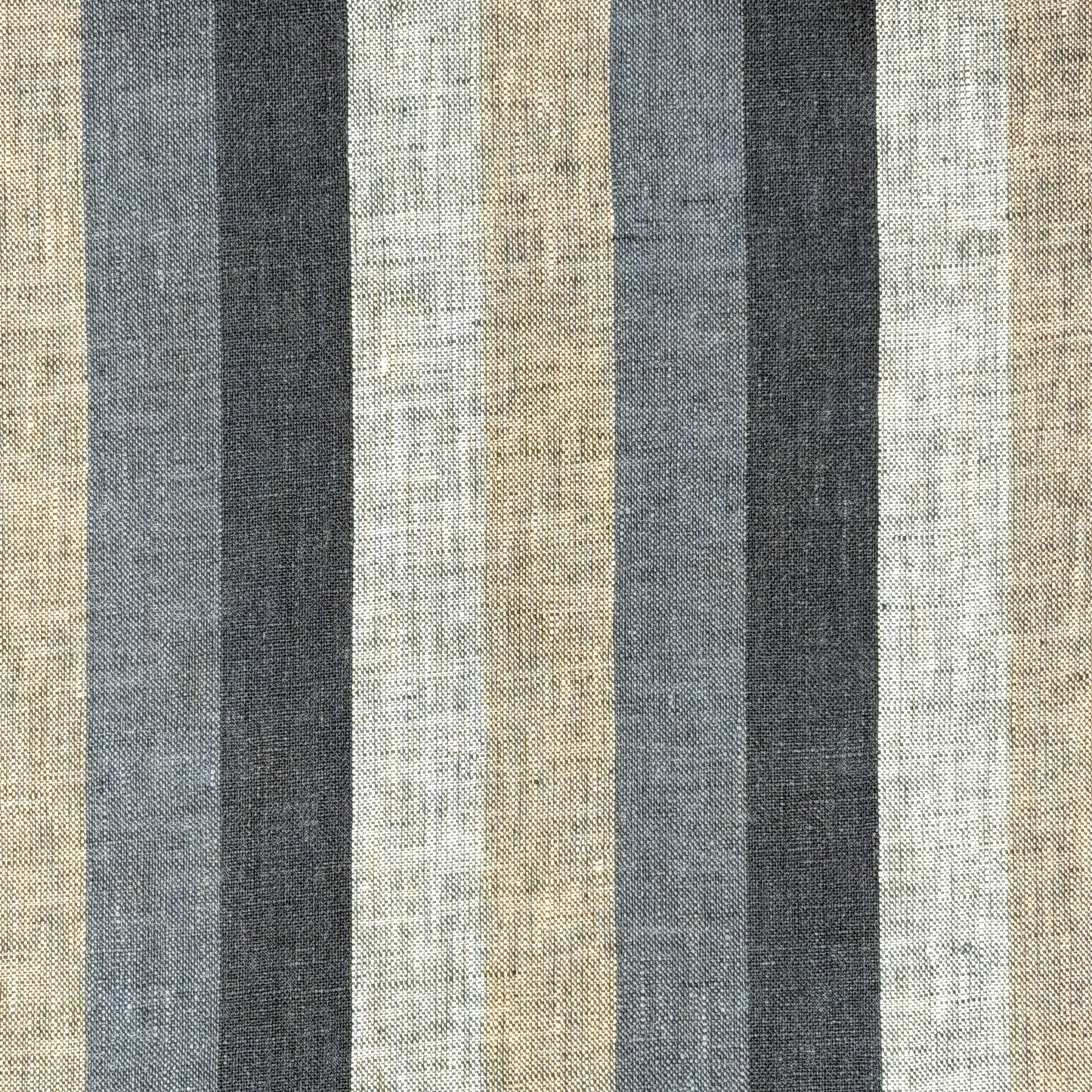 Dark Multi Colors Striped 100% Natural Linen Fabric by the Yard, 53"Width, CL1042