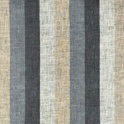 Dark Multi Colors Striped 100% Natural Linen contemporary Roman Shade, CL1042