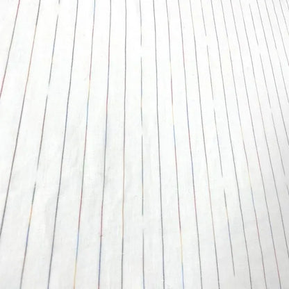 Thin Striped Multi Colors 100% Natural Linen Flat Relaxed Casual Roman Shade | CL1043