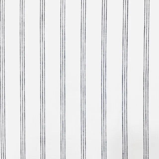 Dark Grey Thin Stripes 100% Natural Linen contemporary Flat Roman Shade | CL1044