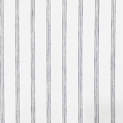 Dark Grey Thin Stripes 100% Natural Linen contemporary Flat Roman Shade | CL1044