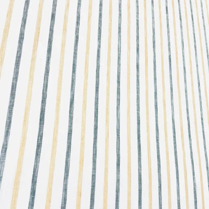Green Yellow Striped 100% Natural Linen Flat roman Shade | CL1045