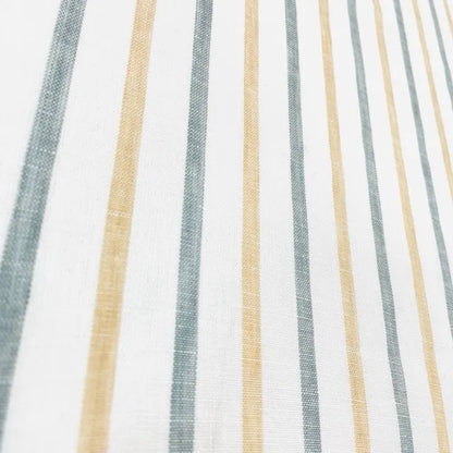 Green Yellow Striped 100% Natural Linen Flat roman Shade | CL1045