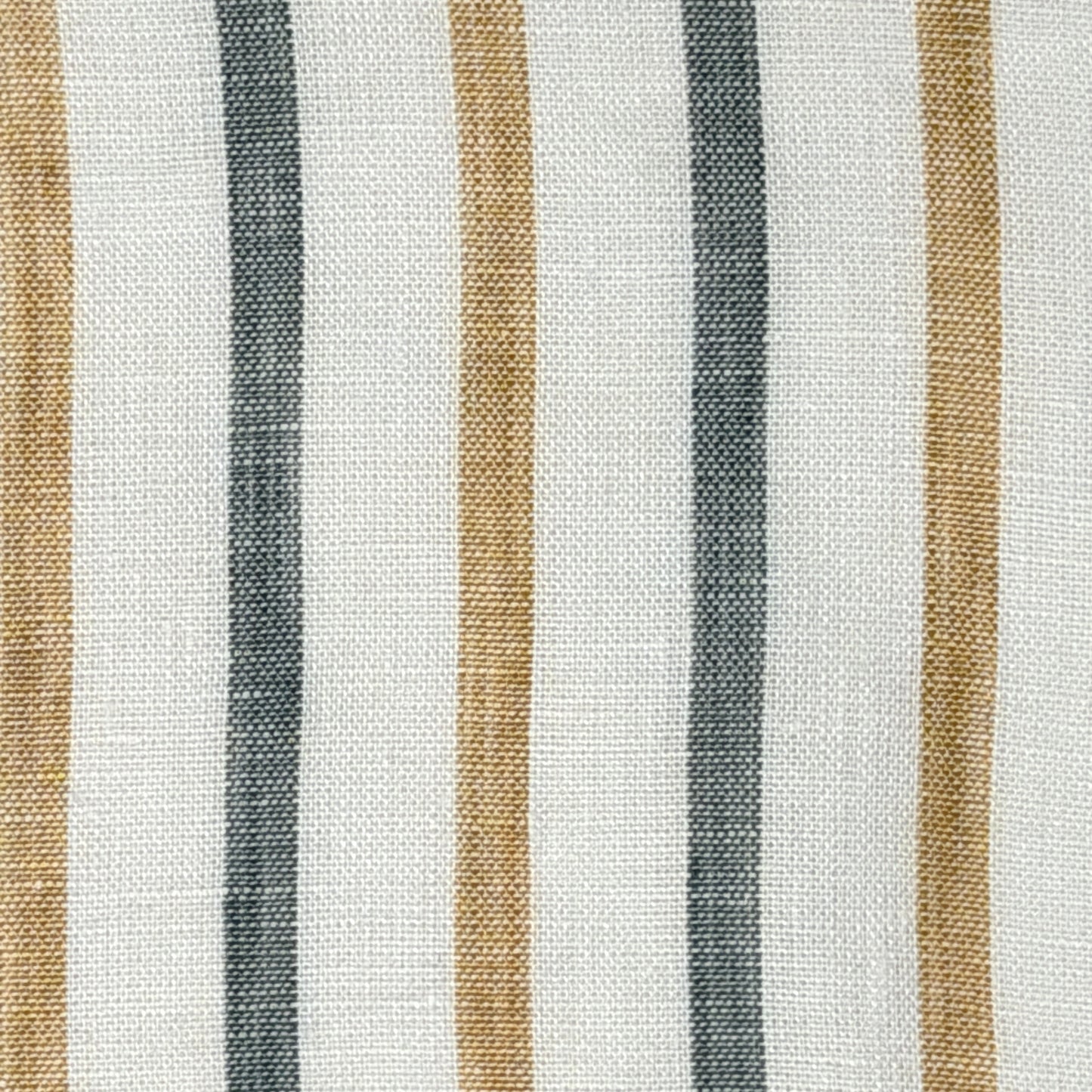 Green Yellow Striped 100% Natural Linen Fabric by the Yard, 53"Width, CL1045