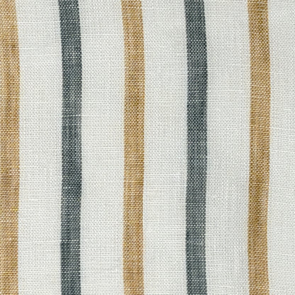 Green Yellow Striped 100% Natural Linen Fabric by the Yard, 53"Width, CL1045