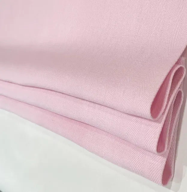 Pink Herringbone Pattern 100% Natural Linen Flat Custom Roman Shade, CL1047