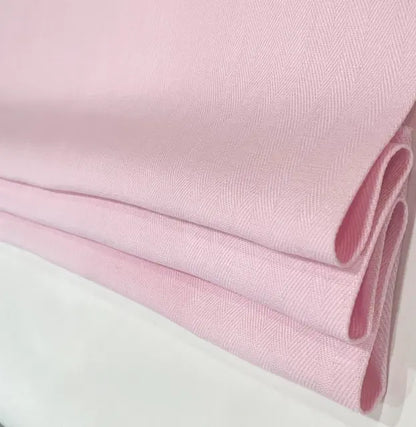 Pink Herringbone Pattern 100% Natural Linen Flat Custom Roman Shade, CL1047