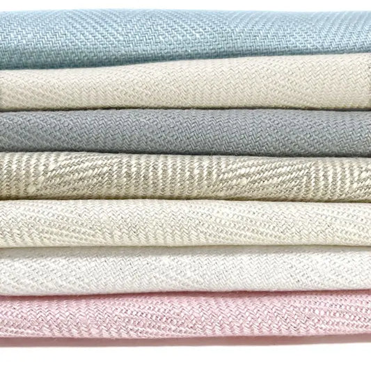 Herringbone 100% Natural Linen Fabric by the Yard | 55"Width | CL1047