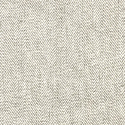 Ecru Herringbone Pattern 100% Natural Linen Flat Custom Roman Shade, CL1047