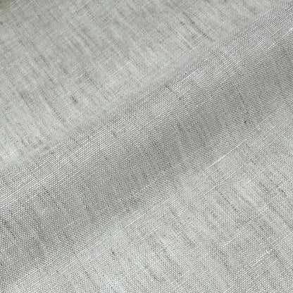Silver open weave sheer linen fabric close-up with natural slub texture