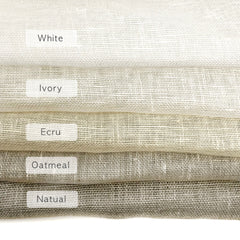 100% Natural Sheer Linen Fabric By The Yard, white, ivory, ecru, oatmeal, natural