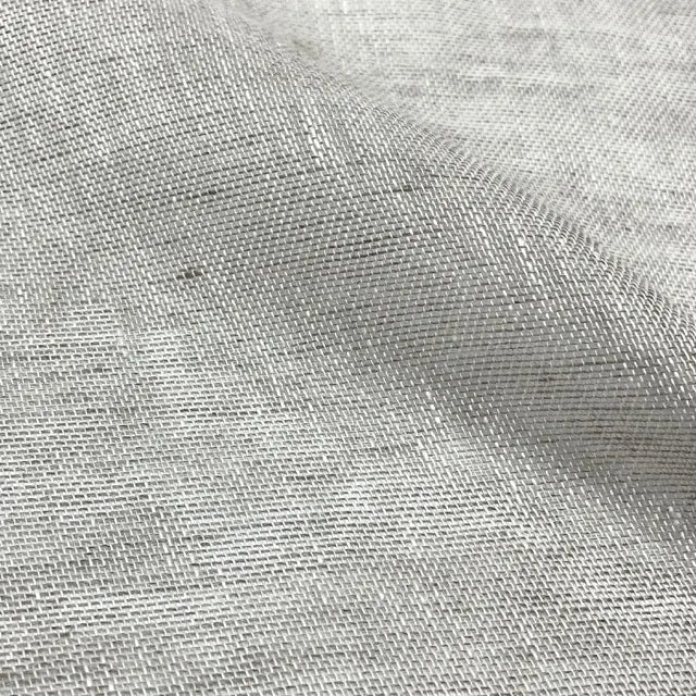Oatmeal open weave sheer linen fabric swatch