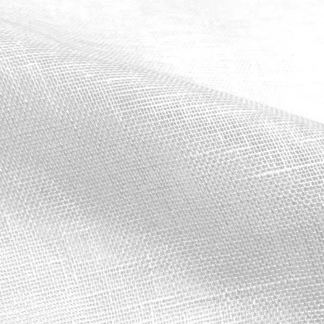 White sheer linen fabric swatch