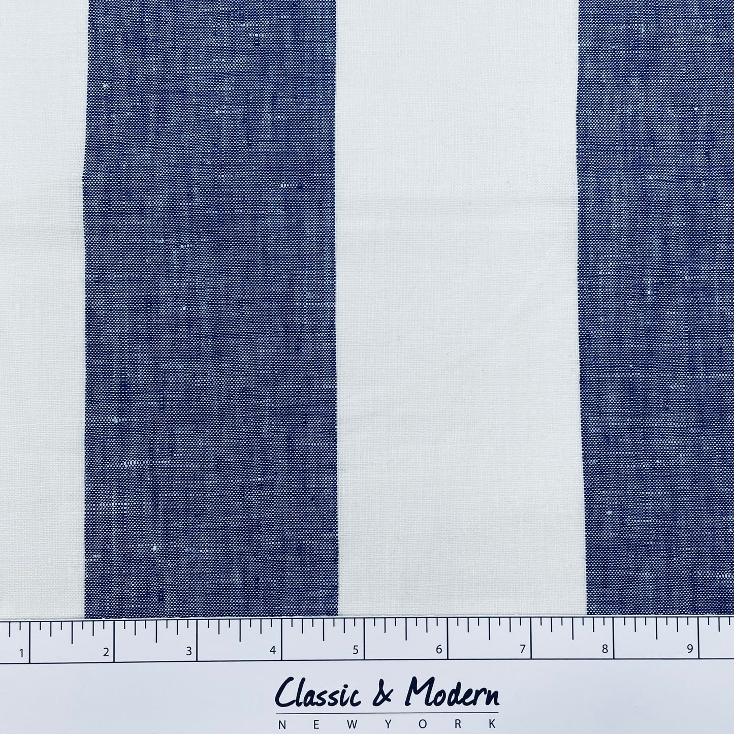 100% Linen Natural Color 3" Stripe Linen Roman Shade, CL1055