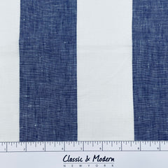 100% Linen Natural Color 3" Stripe Linen Roman Shade/CL1055