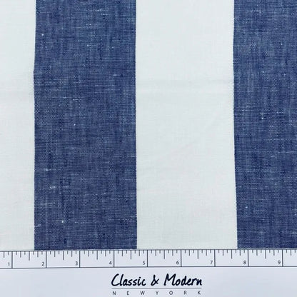 3" Stripe 100% Natural Linen Fabric By The Yard, 118"Width, CL1055