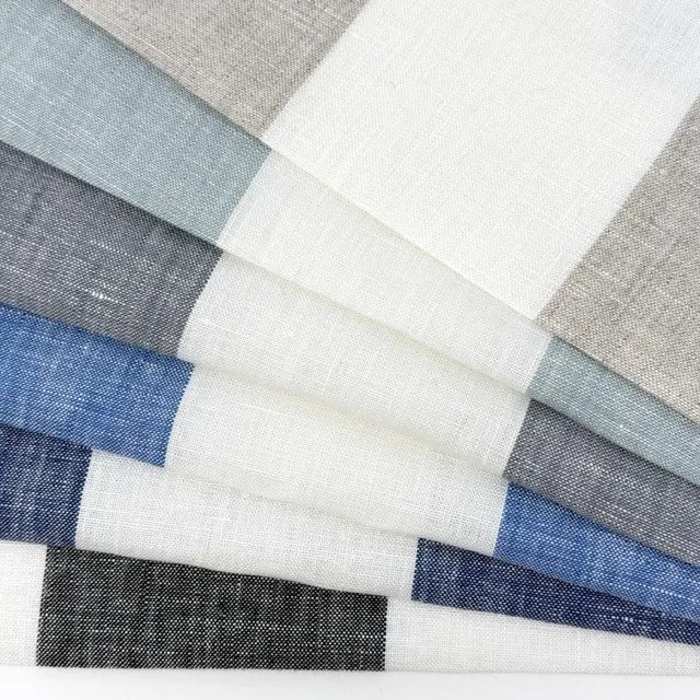 3" Stripe 100% Natural Linen Fabric By The Yard, 118"Width, CL1055