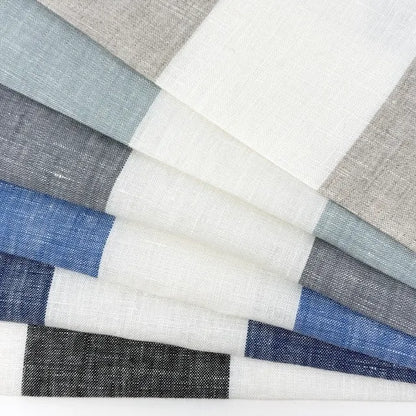 3" Stripe 100% Natural Linen Fabric By The Yard, 118"Width, CL1055