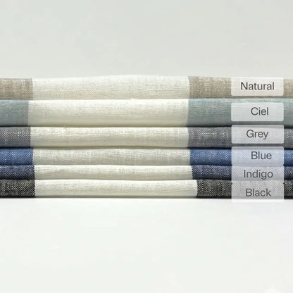 3" Stripe 100% Natural Linen Fabric By The Yard, 118"Width, CL1055