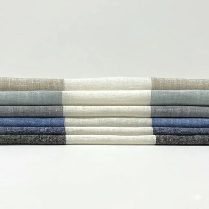 3" Stripe 100% Natural Linen Fabric By The Yard, 118"Width, CL1055