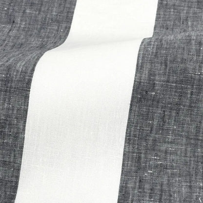 3" Stripe 100% Natural Linen Fabric By The Yard, 118"Width, CL1055