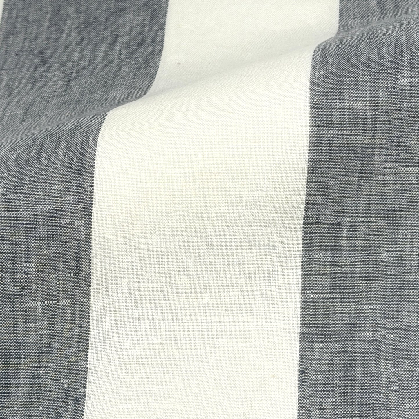 100% Linen Natural Color 3" Stripe Linen Roman Shade, CL1055