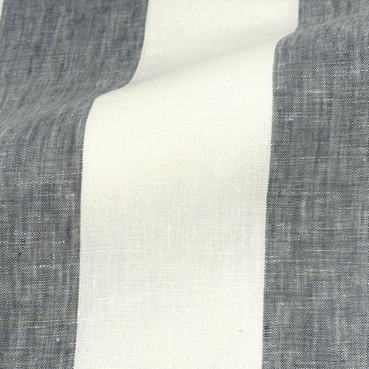 100% Linen Natural Color 3" Stripe Linen Roman Shade, CL1055