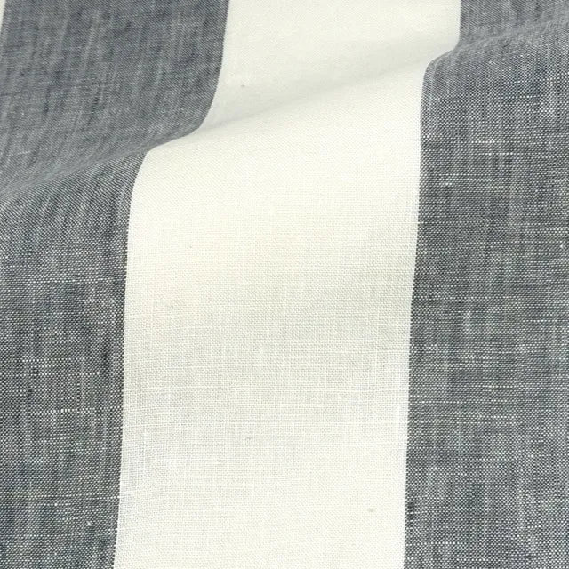 3" Stripe 100% Natural Linen Fabric By The Yard, 118"Width, CL1055