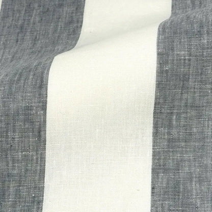 3" Stripe 100% Natural Linen Fabric By The Yard, 118"Width, CL1055
