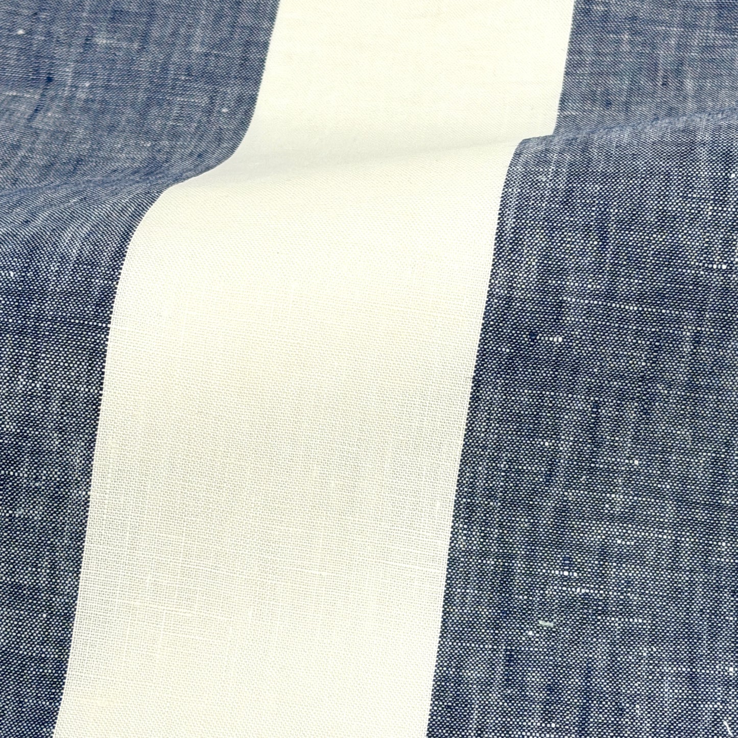 100% Linen Natural Color 3" Stripe Linen Roman Shade, CL1055
