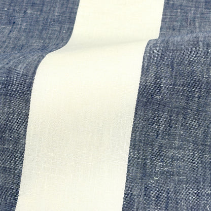 100% Linen Natural Color 3" Stripe Linen Roman Shade, CL1055