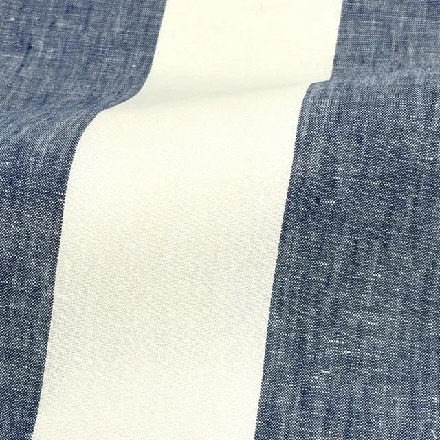 3" Stripe 100% Natural Linen Fabric By The Yard, 118"Width, CL1055