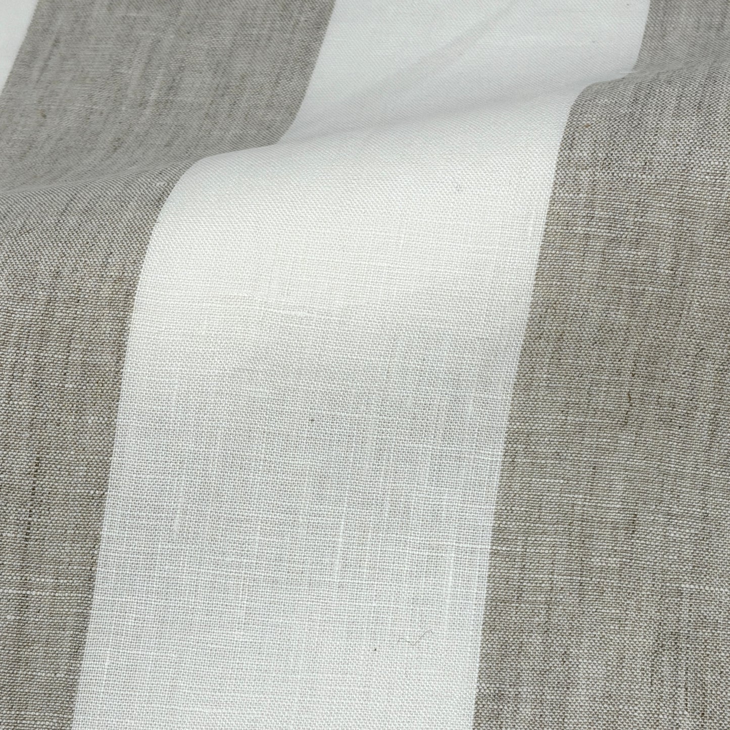 100% Linen Natural Color 3" Stripe Linen Roman Shade, CL1055