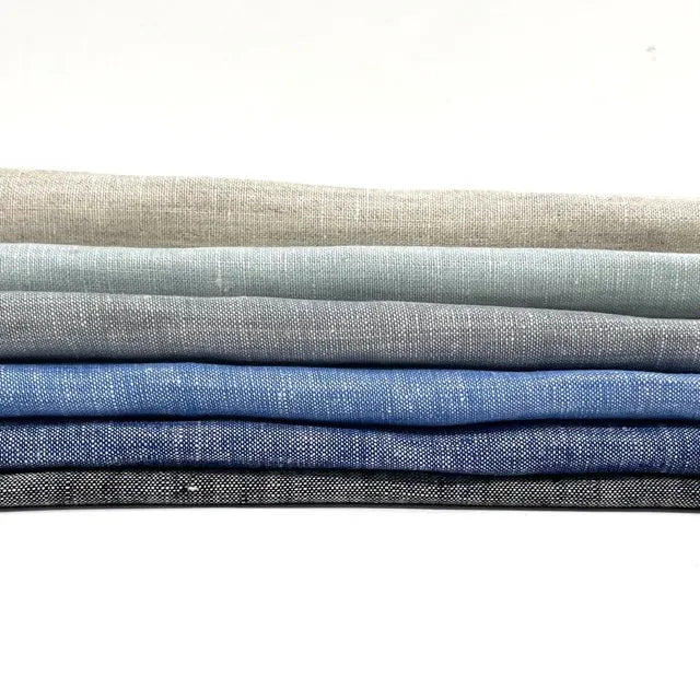 Ciel Double Width 100% Natural Linen Fabric Flat Roman Shade, CL1056
