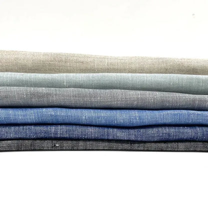 Ciel Double Width 100% Natural Linen Fabric Flat Roman Shade, CL1056