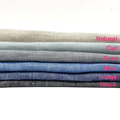 Solid Double Width 100% Natural Linen Fabric Flat Roman Shade / CL1056