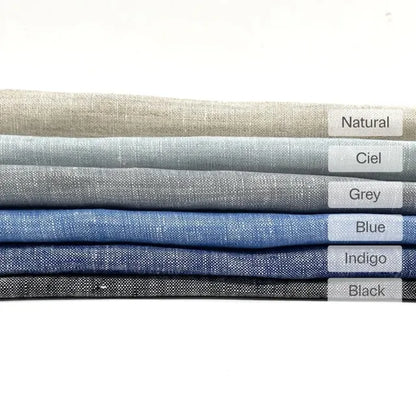 Ciel Double Width 100% Natural Linen Fabric Flat Roman Shade, CL1056