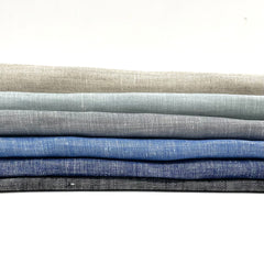 Solid Double Width 100% Natural Linen Fabric Flat Roman Shade / CL1056