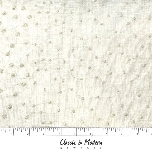 Elegant Embroidery Filigree Blend Linen, 54"Width, CL1059