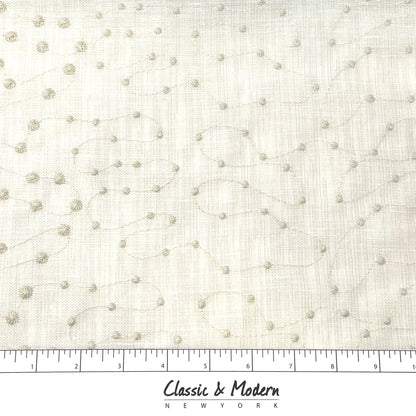 Embroidery Filigree Blend Sheer Linen Flat Relaxed Casual Roman Shade, Farmhouse contemporary Roman Shade/CL1059 - Classic & Modern Home