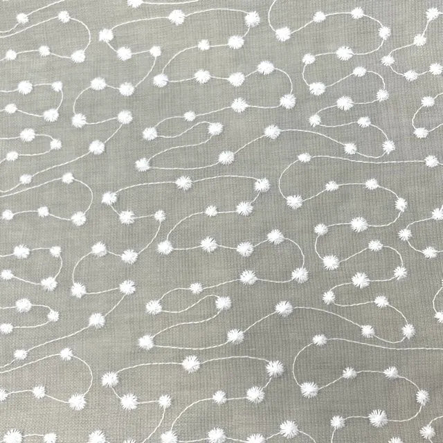 Elegant Embroidery Filigree Blend Linen, 54"Width, CL1059