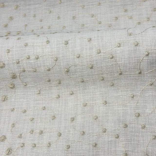 Elegant Embroidery Filigree Blend Linen, 54"Width, CL1059
